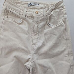 Zara Off-White Denim Pants